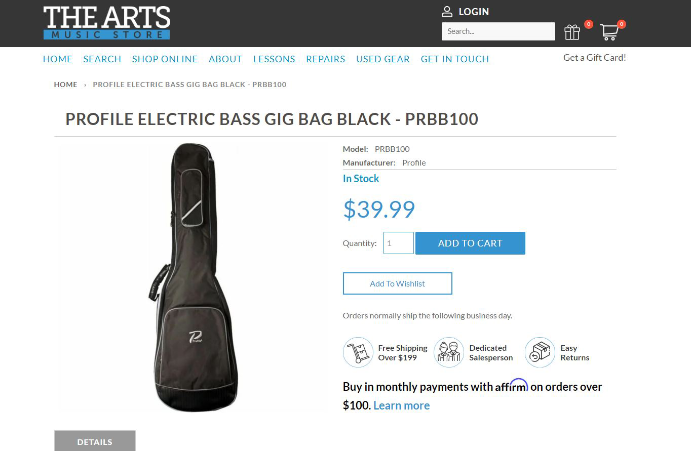 Profile – Classical Guitar Case – Black with Reflector Strip thumbnail