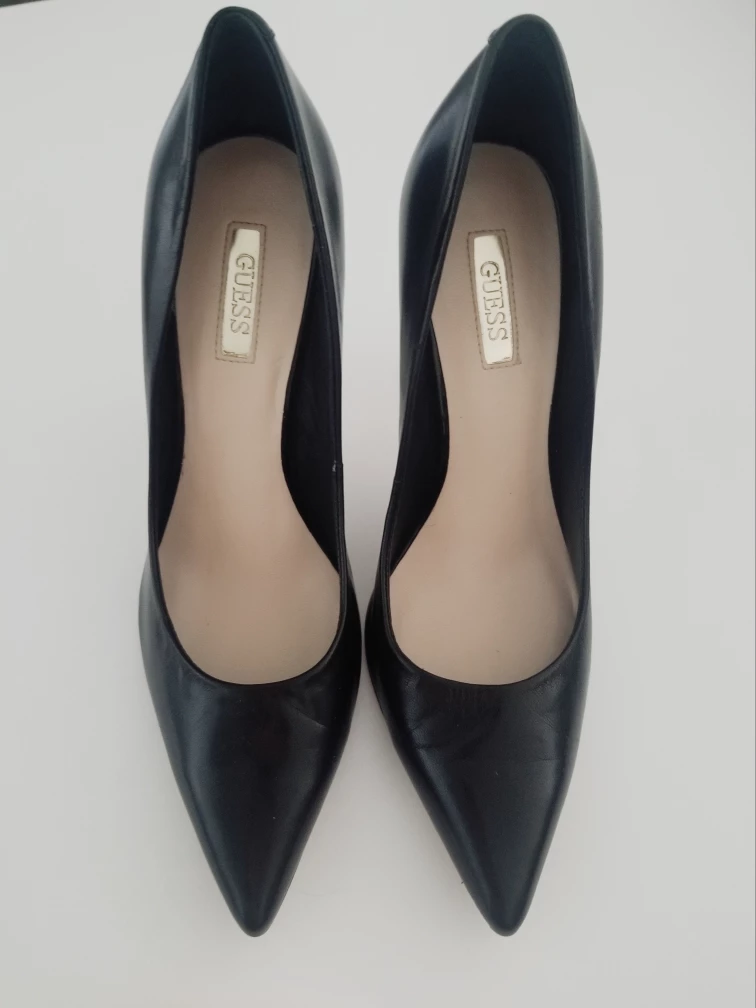 GUESS Stilettos High Heel Black Shoes w/ Gold Tip - size 6 image indicator(4)