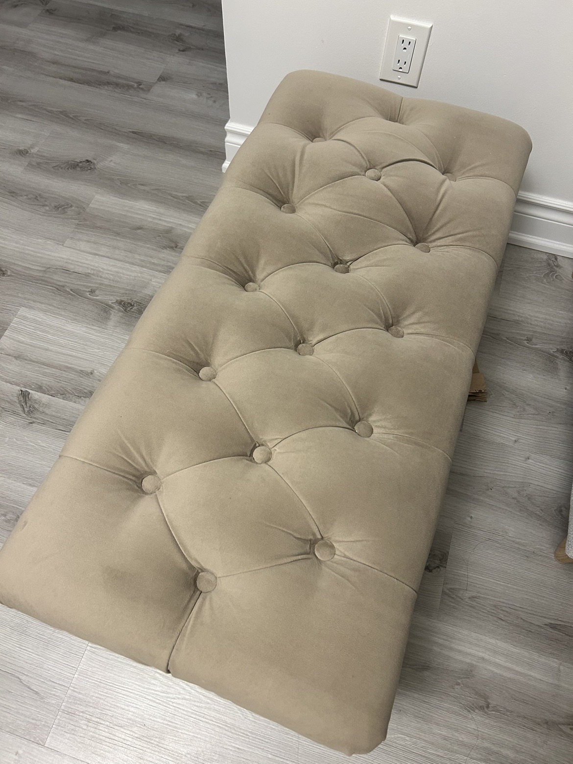 Soft suede upholstered Ottoman
