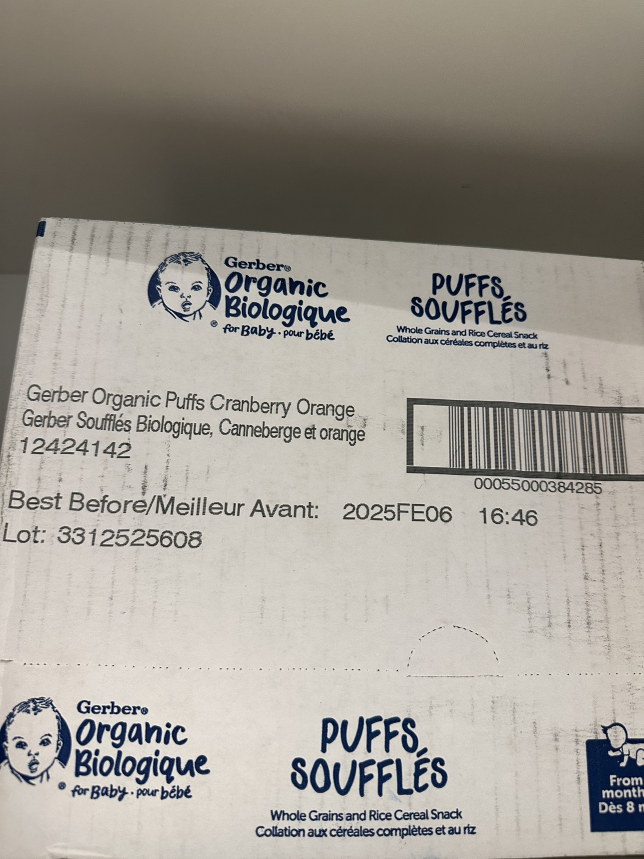6 cans Baby Snacks GERBER Organic Puffs, Cranberry Orange - photo 3