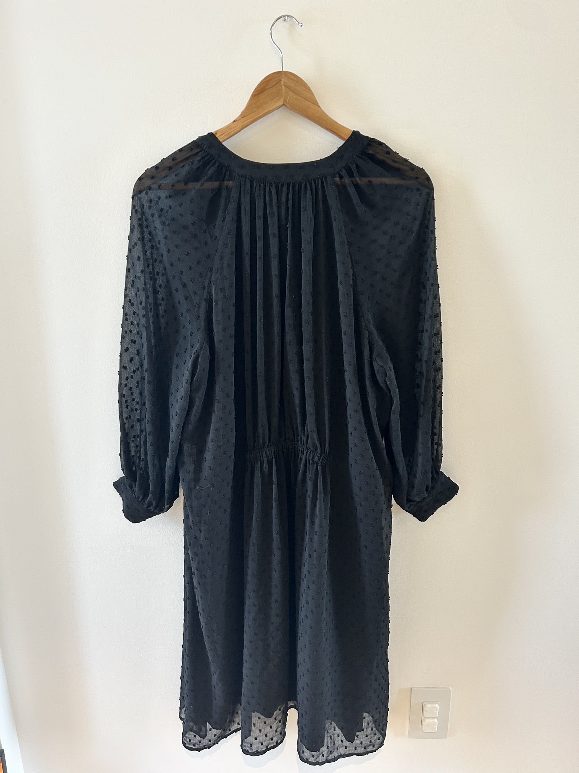 OAK + FORT Black Minimalist Loose Fit Button Down Midi Dress - photo 4