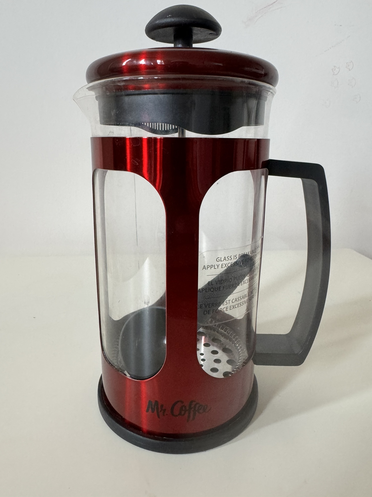 Mr. Coffee 30oz Glass and Stainless Steel French press