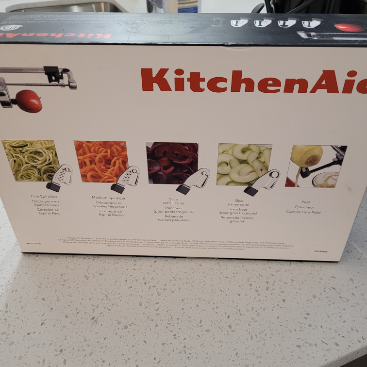 Kitchenaid Spiralizer, core and peeling attachments