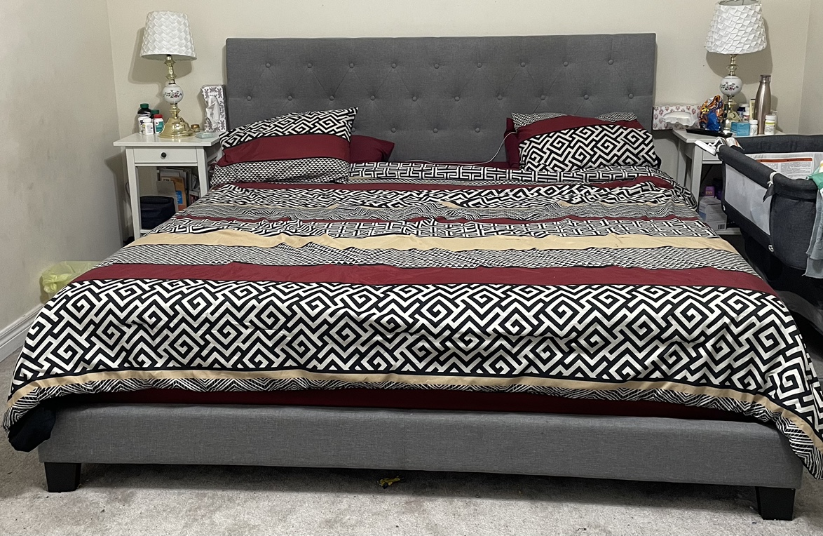 Gray bed