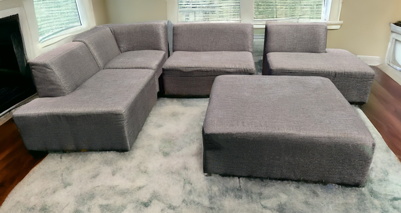 Free Delivery - Grey Modular Sectional with Ottoman - photo 2