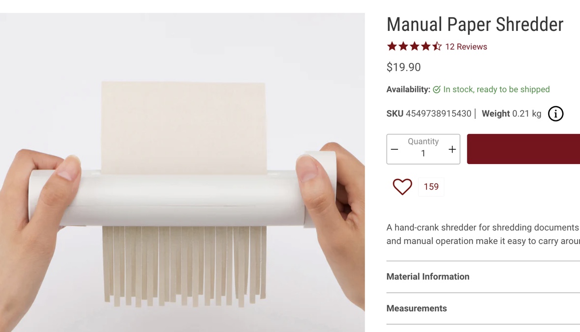 Muji paper shredder thumbnail