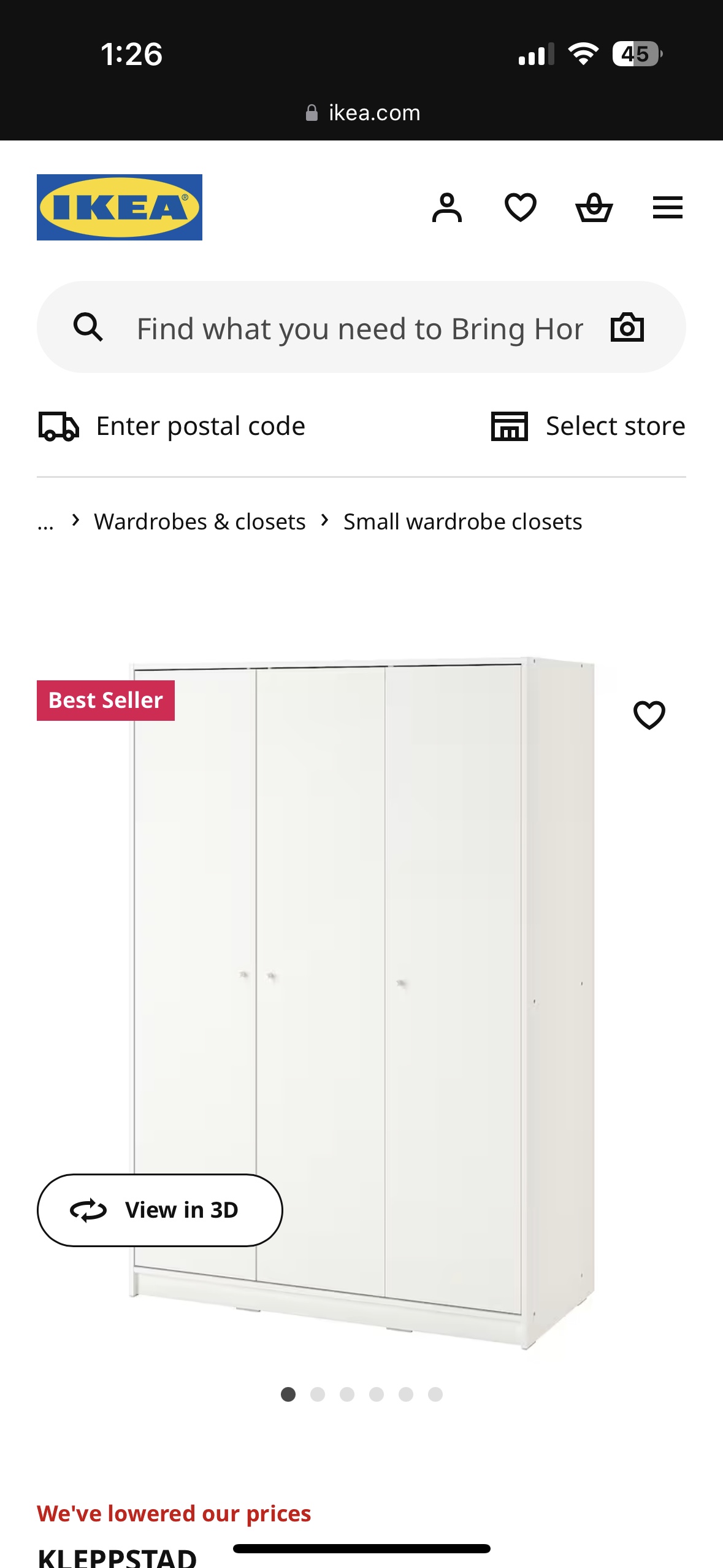 Ikea white wardrobe