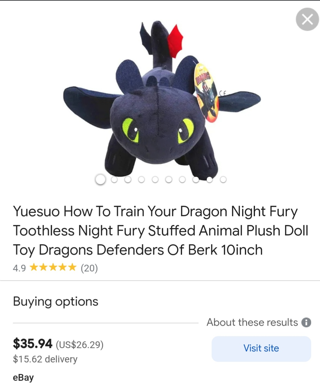 Toothless NWT animated How to train a dragon plush sings dances image indicator(2)