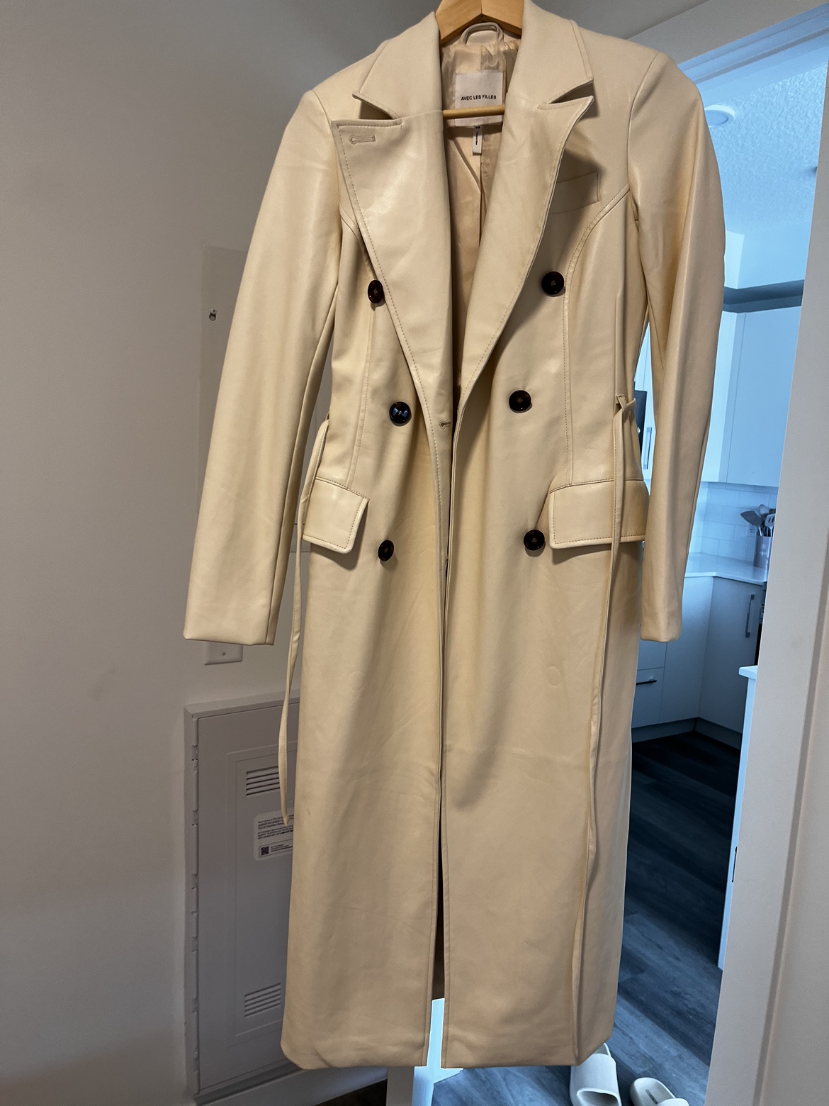 Lather trench coat