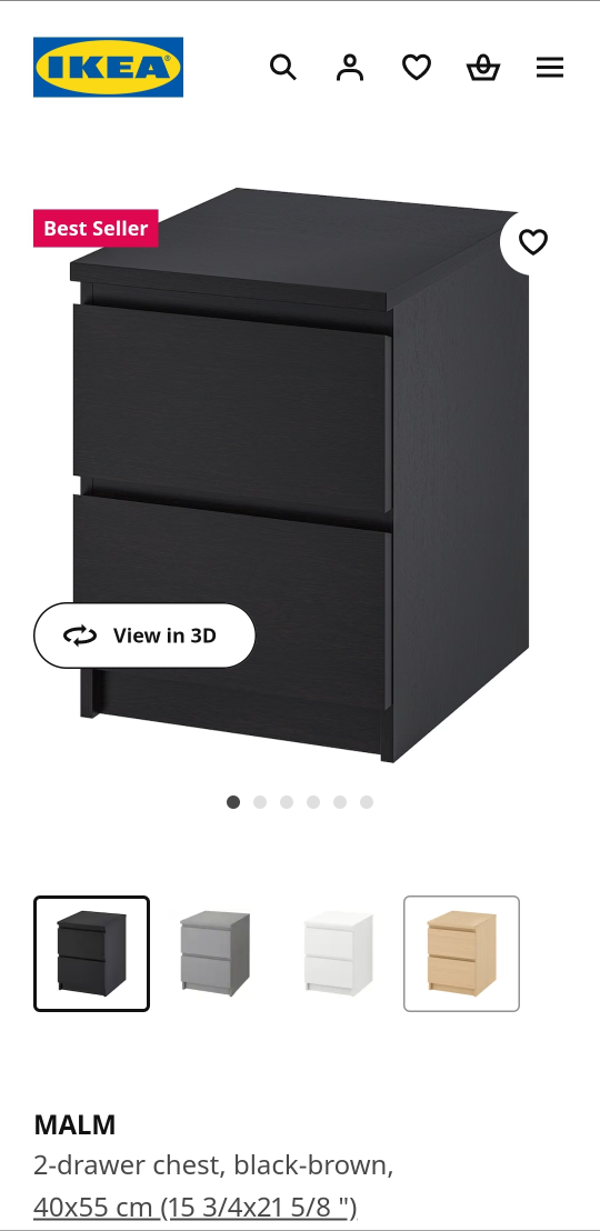 Ikea night stand in black-brown - photo 3