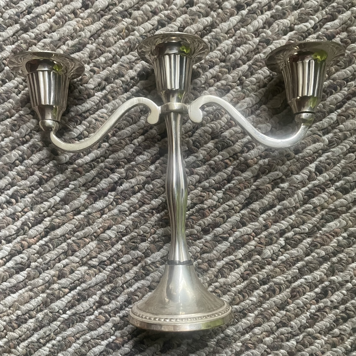 2 Vintage Silver Plated Candelabra Holds 3 Candles image indicator(3)