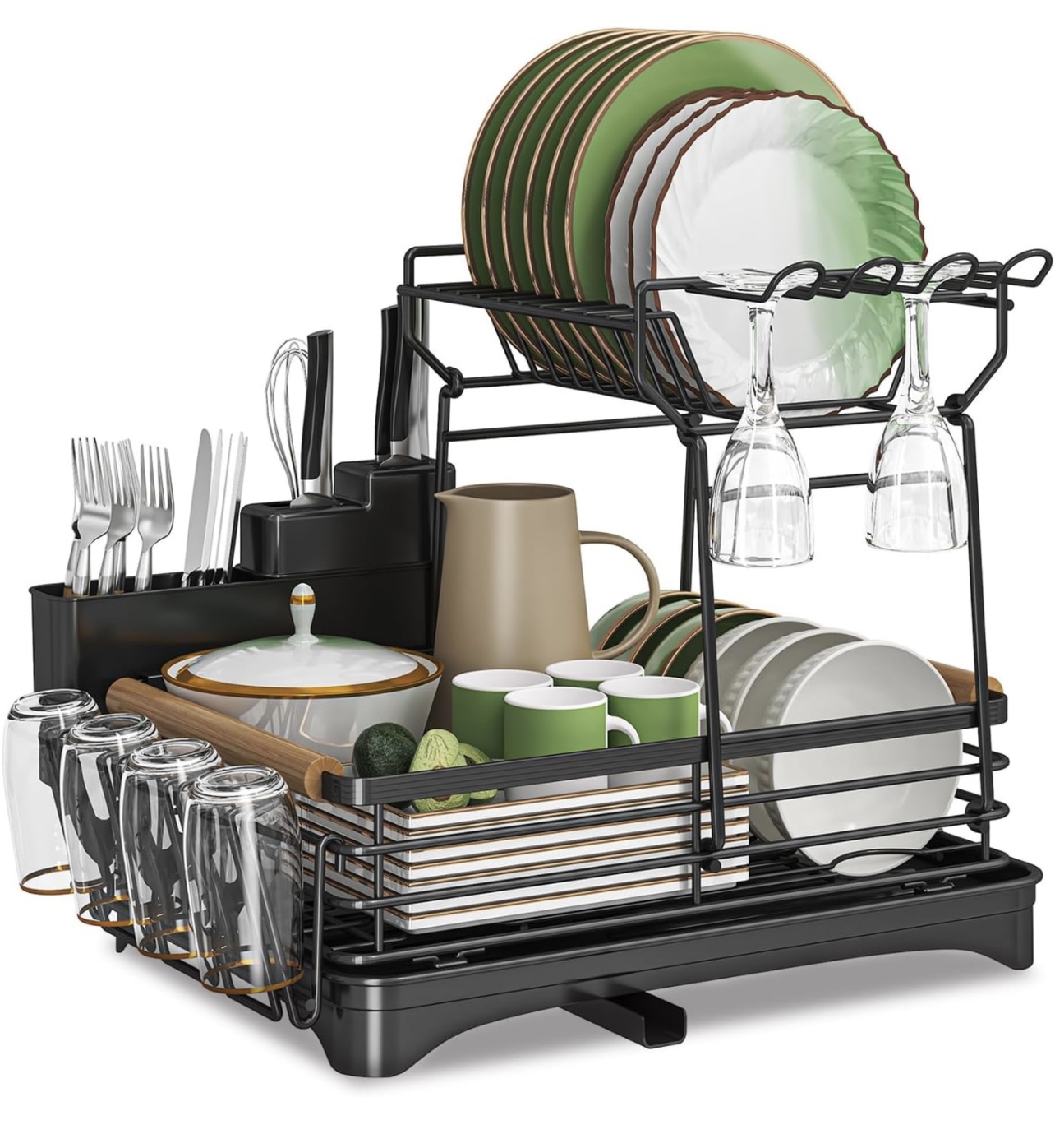 Double Layer Dish Rack-Kitchen Counter Disk Rack thumbnail