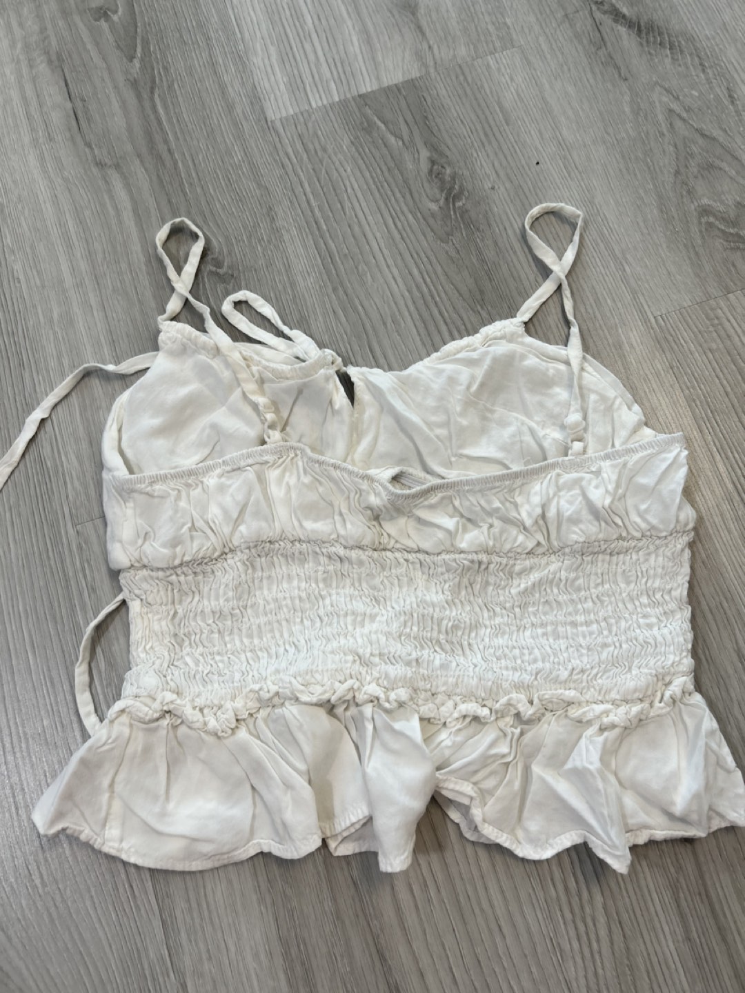 Cute white frilly picnic top image indicator(2)
