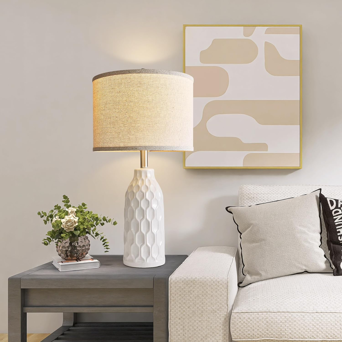 26.5" Farmhouse Table Lamps in Ivory (Set of 2) - photo 5