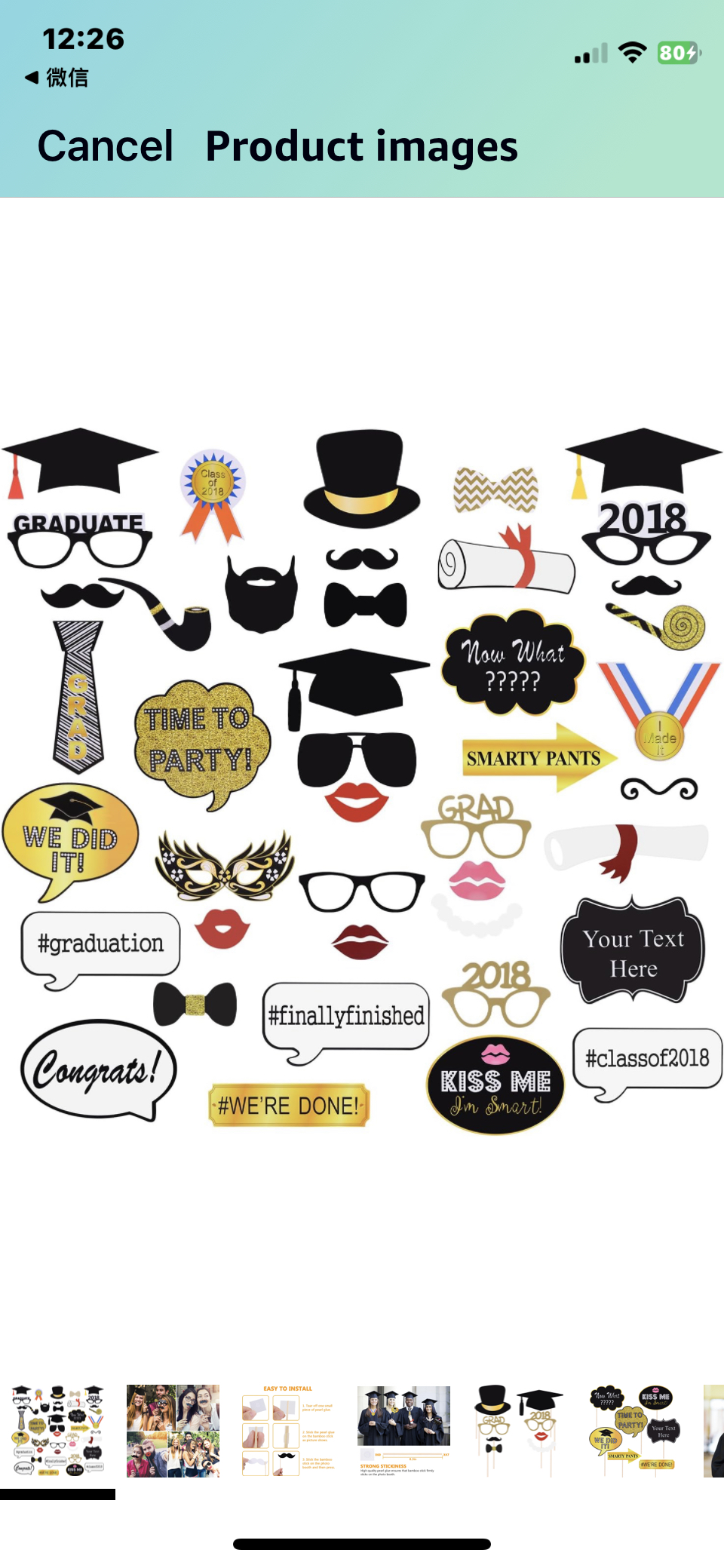*Brand New* Adoric Graduation Photo Props Glitter image indicator(3)
