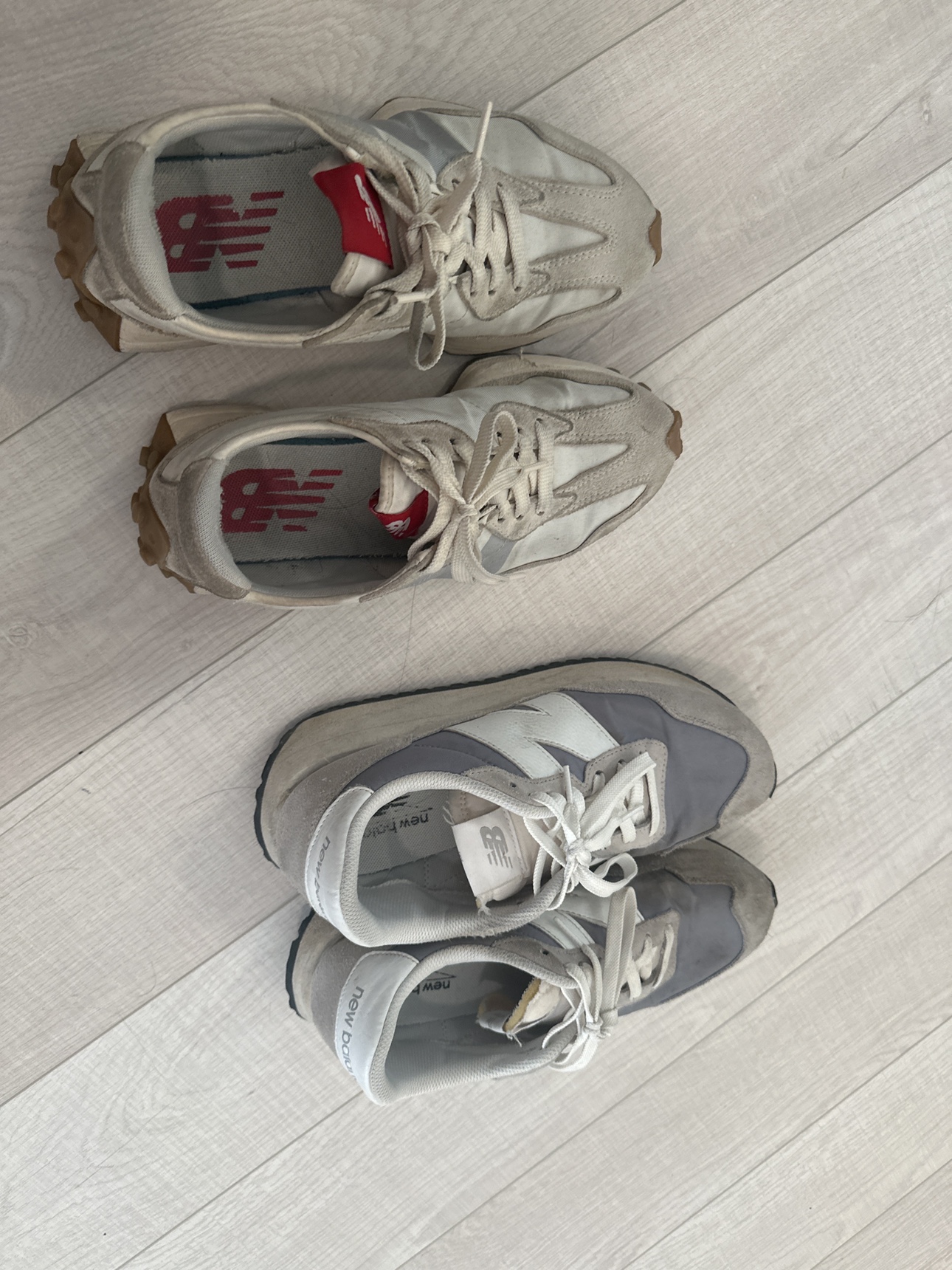 Two newbalance shoes.