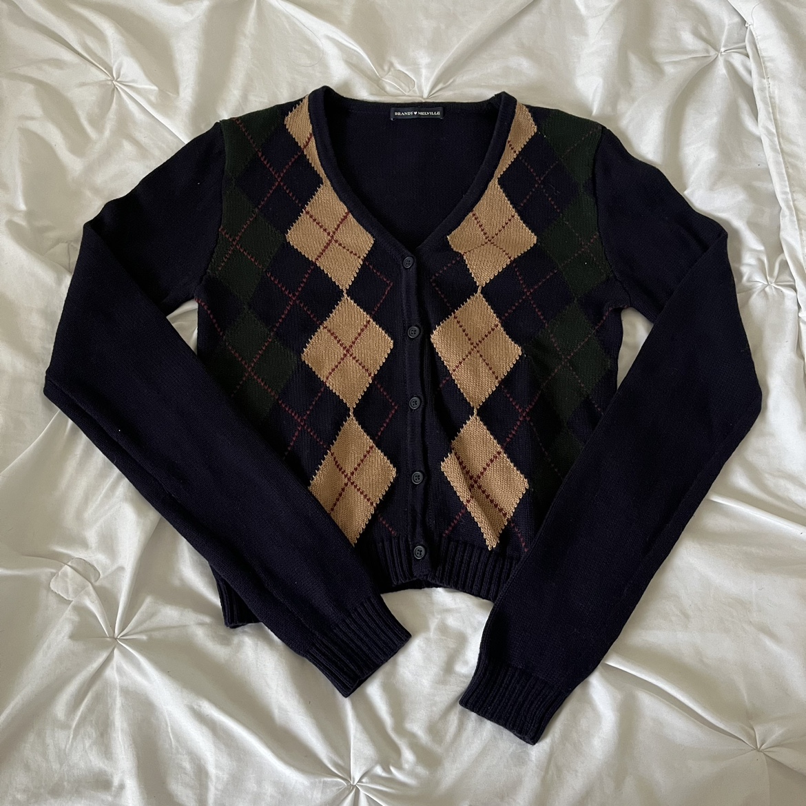 Brandy Melville argyle cardigan thumbnail