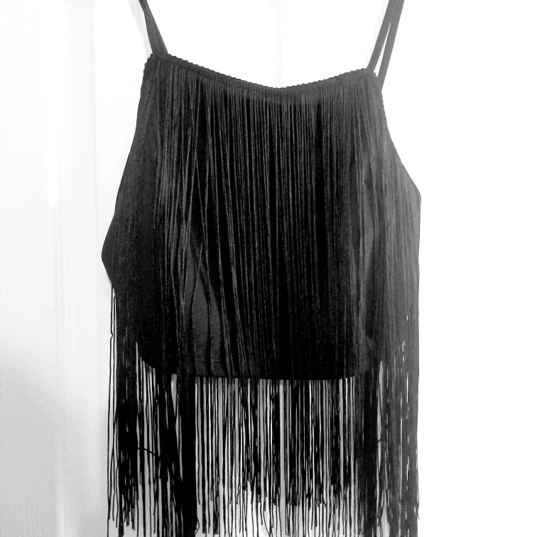 Sexy Cami with Fringes, Jet Black Crop Top XS, NWT image indicator(2)