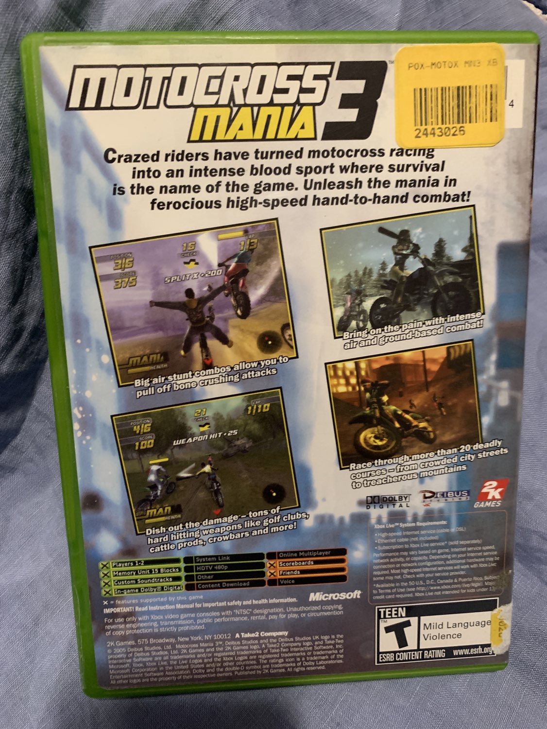 XBOX Motocross Mania 3 video game image indicator(2)