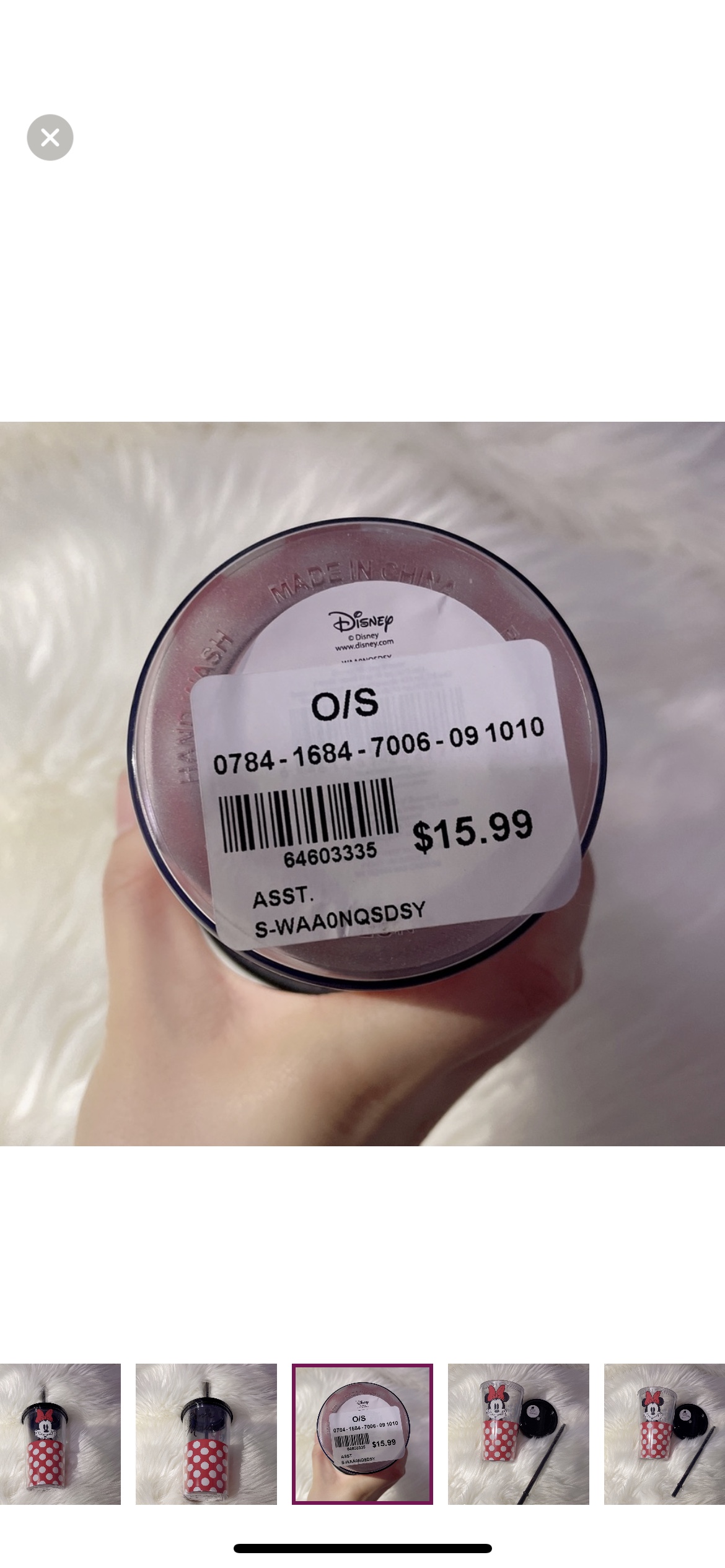 Disney Minnie Mouse Double Walled Tumbler Travel Cup image indicator(3)