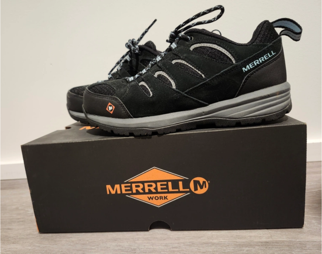 Size 7 Merrel Women's CSA Safety Shoes ALMOST NEW! WORN ONCE thumbnail