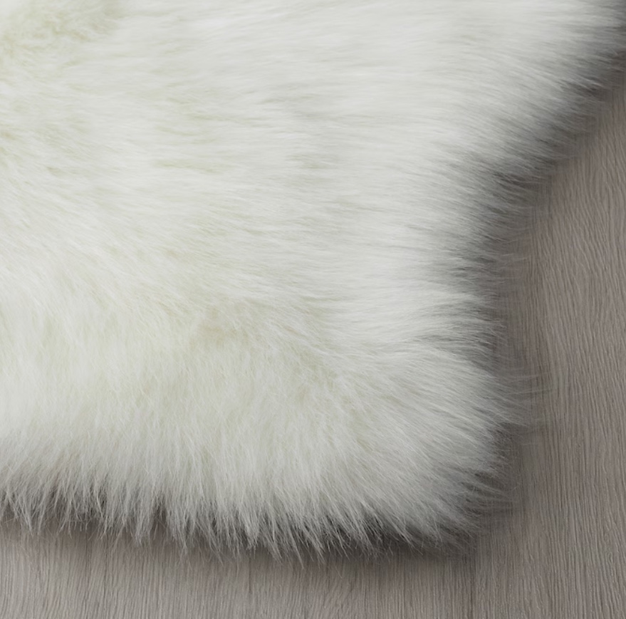 IKEA fluffy white rug