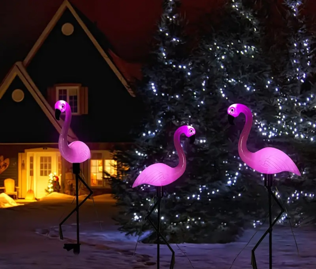 3 pcs garden outdoor bird solar light waterproof