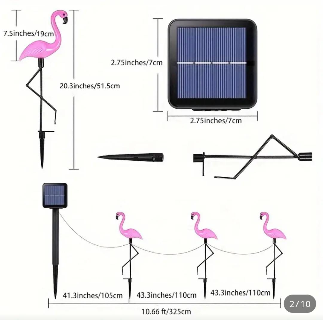 3 pcs garden outdoor bird solar light waterproof - photo 2