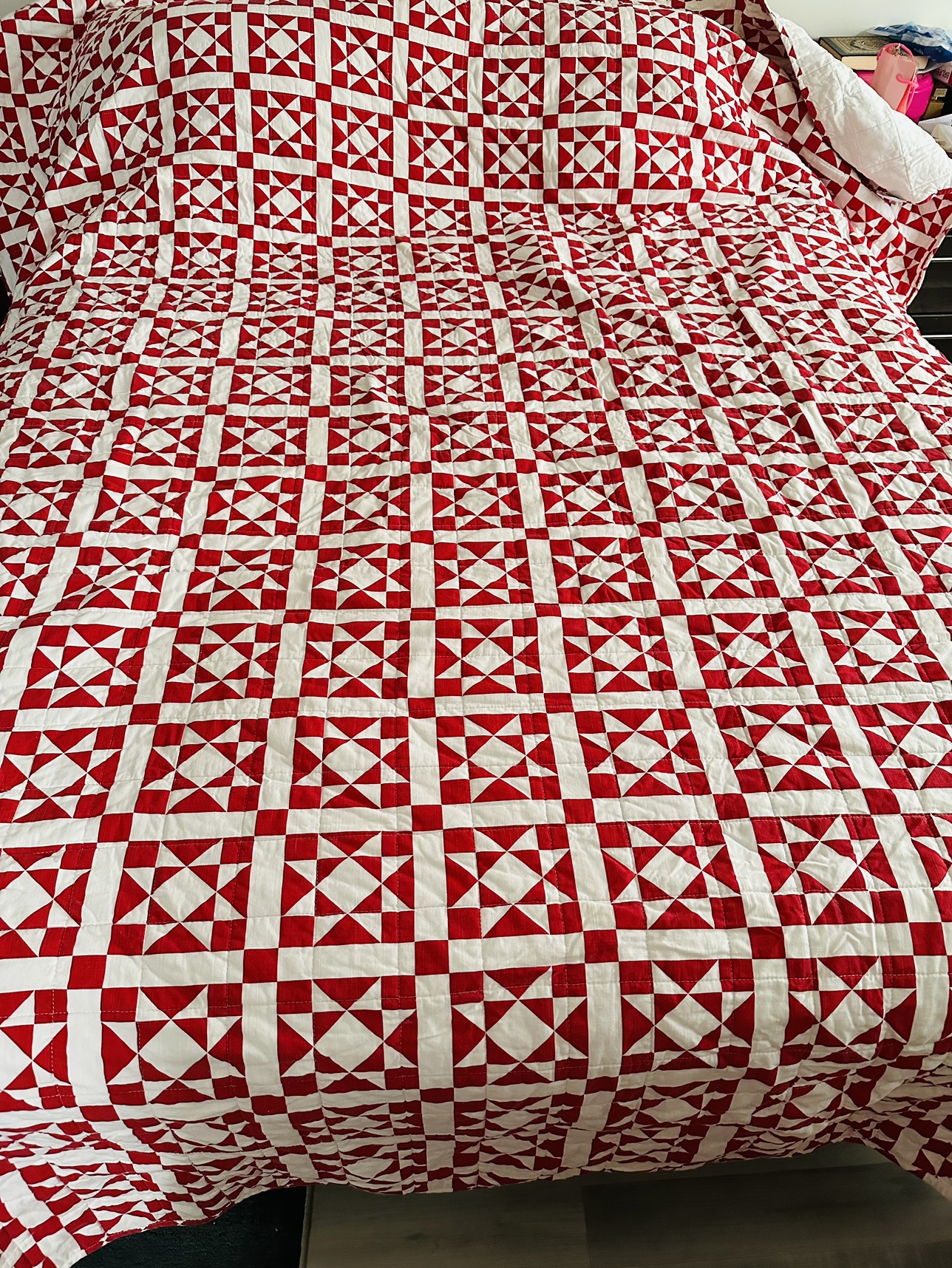 Never used king cotton blanket amazing red and white colors