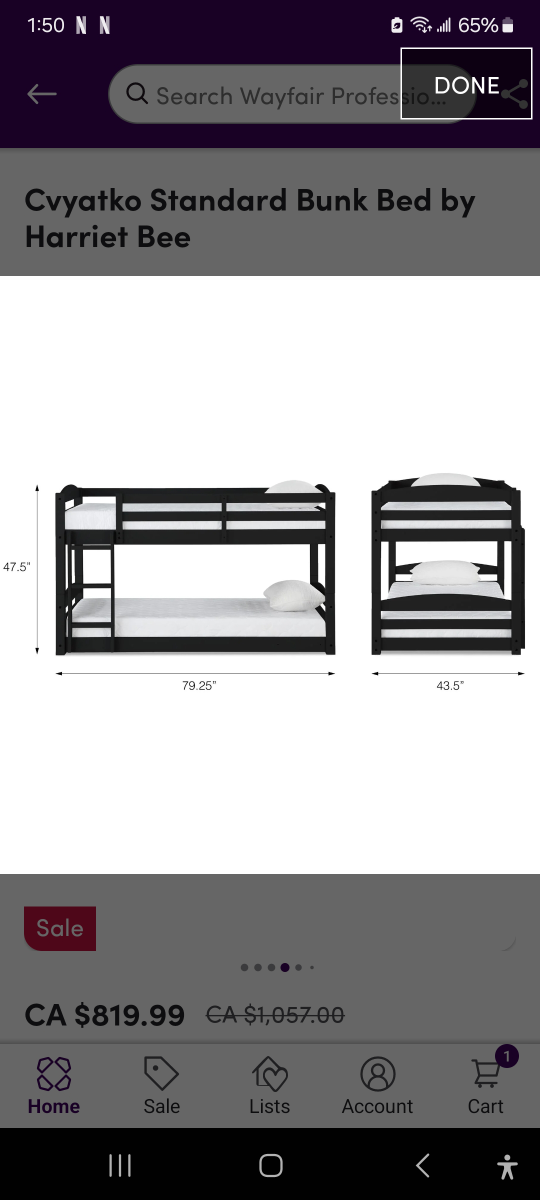 Solid Wood Twin Bunk Beds Harriet Bee - photo 4