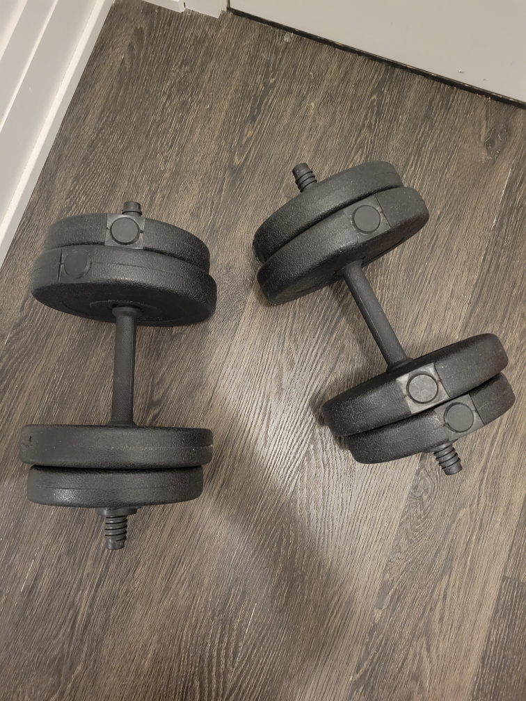 Soozier Adjustable 2 x 22lbs Weight Dumbbell Set