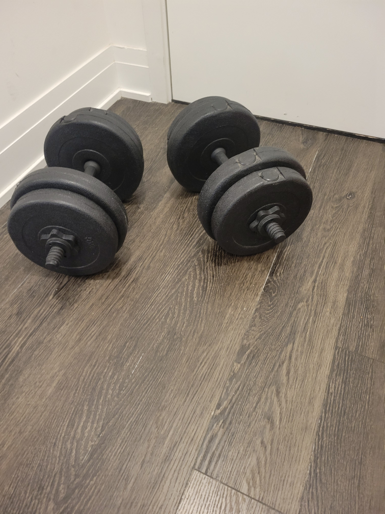 Soozier Adjustable 2 x 22lbs Weight Dumbbell Set - photo 2