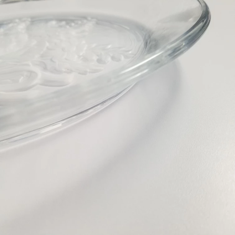 Gorgeous 13.5" Carved Frosted Floral Platter, French Country image indicator(5)