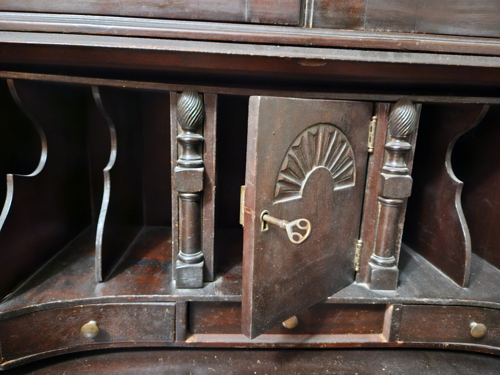 Antique desk w/ display cabinet and drawers image indicator(6)