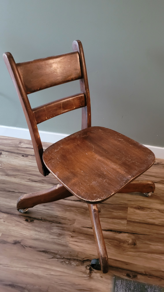 Antique roller desk chair