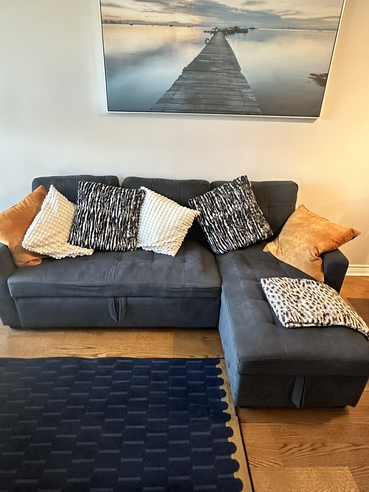 Sectional sofa with storage - less than a year old!