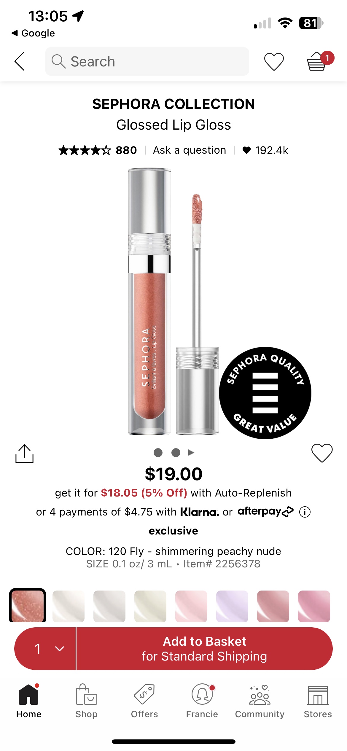 SEPHORA Glossed Lip Gloss - fly (3ml) image indicator(4)