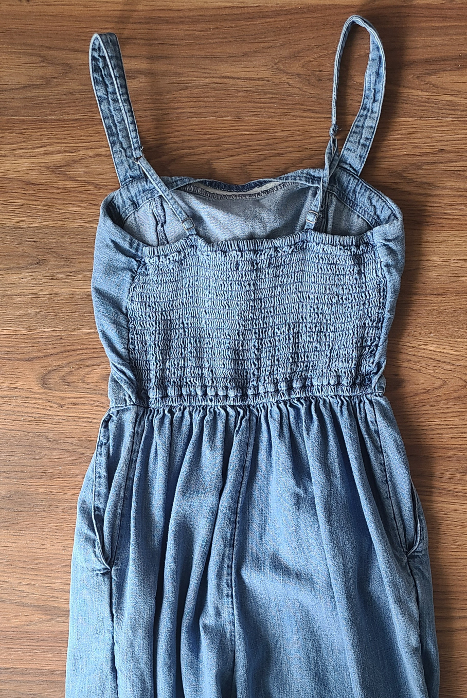 Abercrombie & Fitch denim tie front wide cropped jumpsuit XS - photo 5