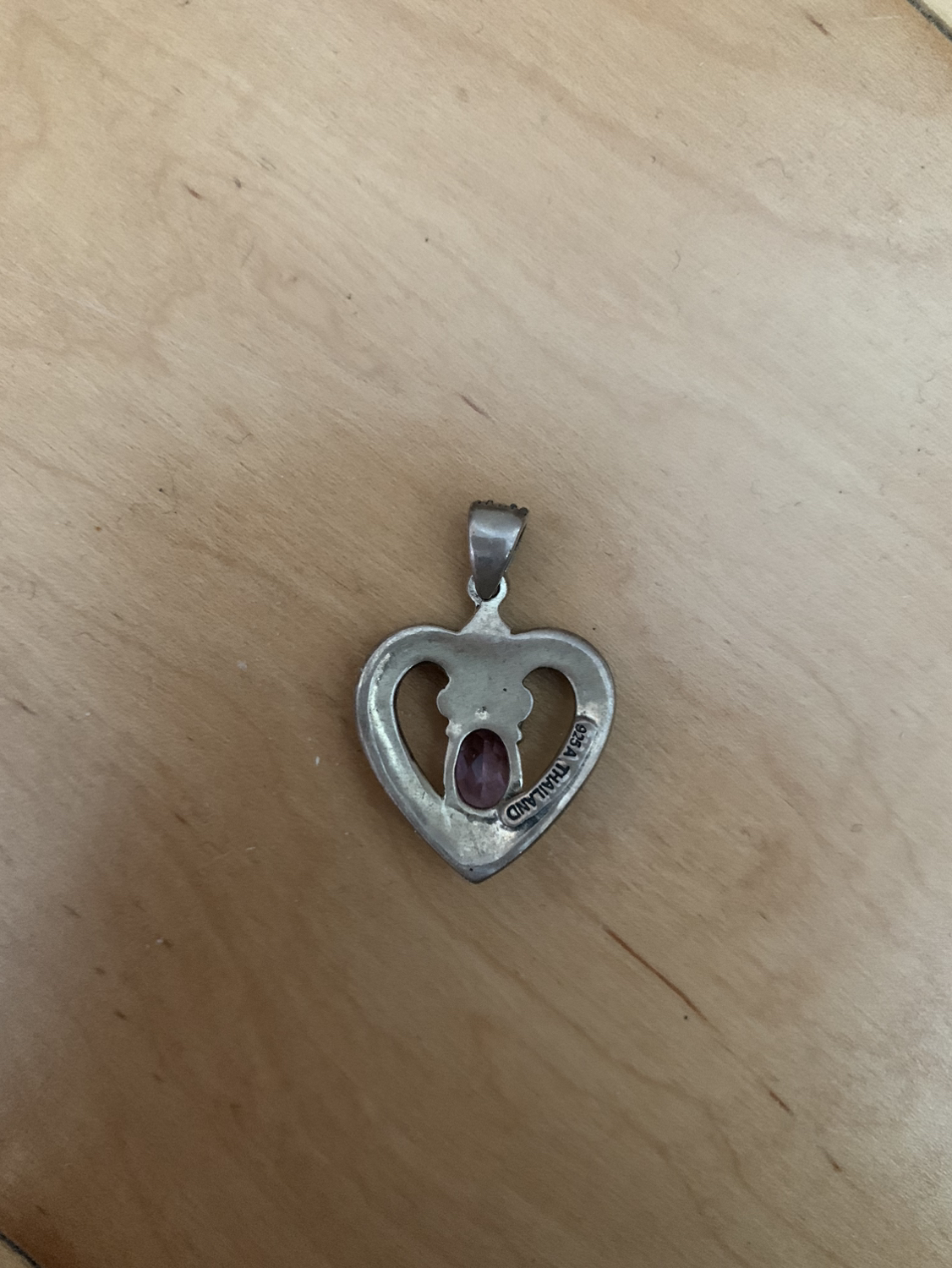 Vintage Heart Pendant 925 A Silver Stamped Thailand image indicator(2)