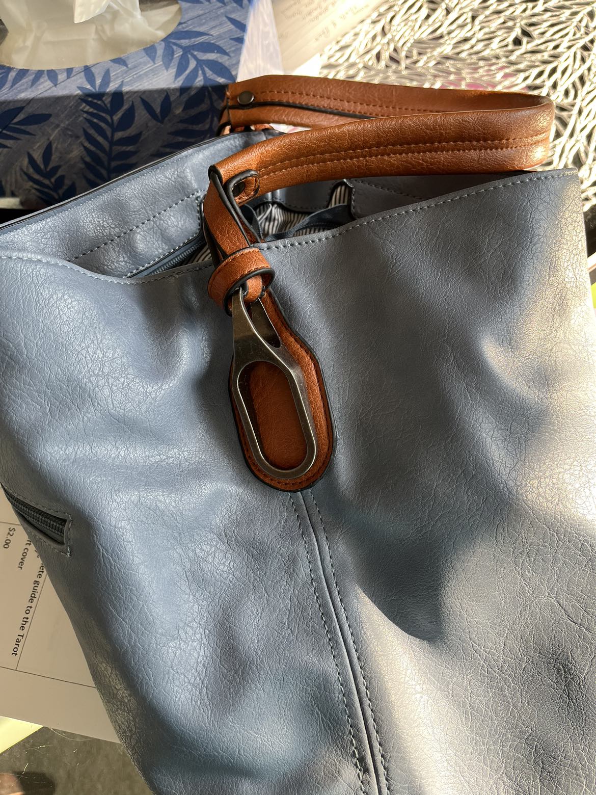 Light blue designer purse