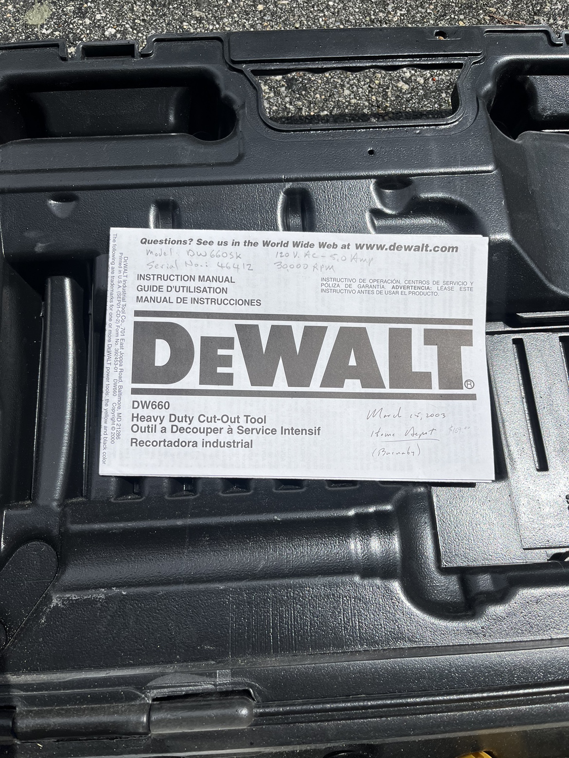 Like New Dewalt Heavy Duty Cut-Out Tool DW660SK image indicator(6)