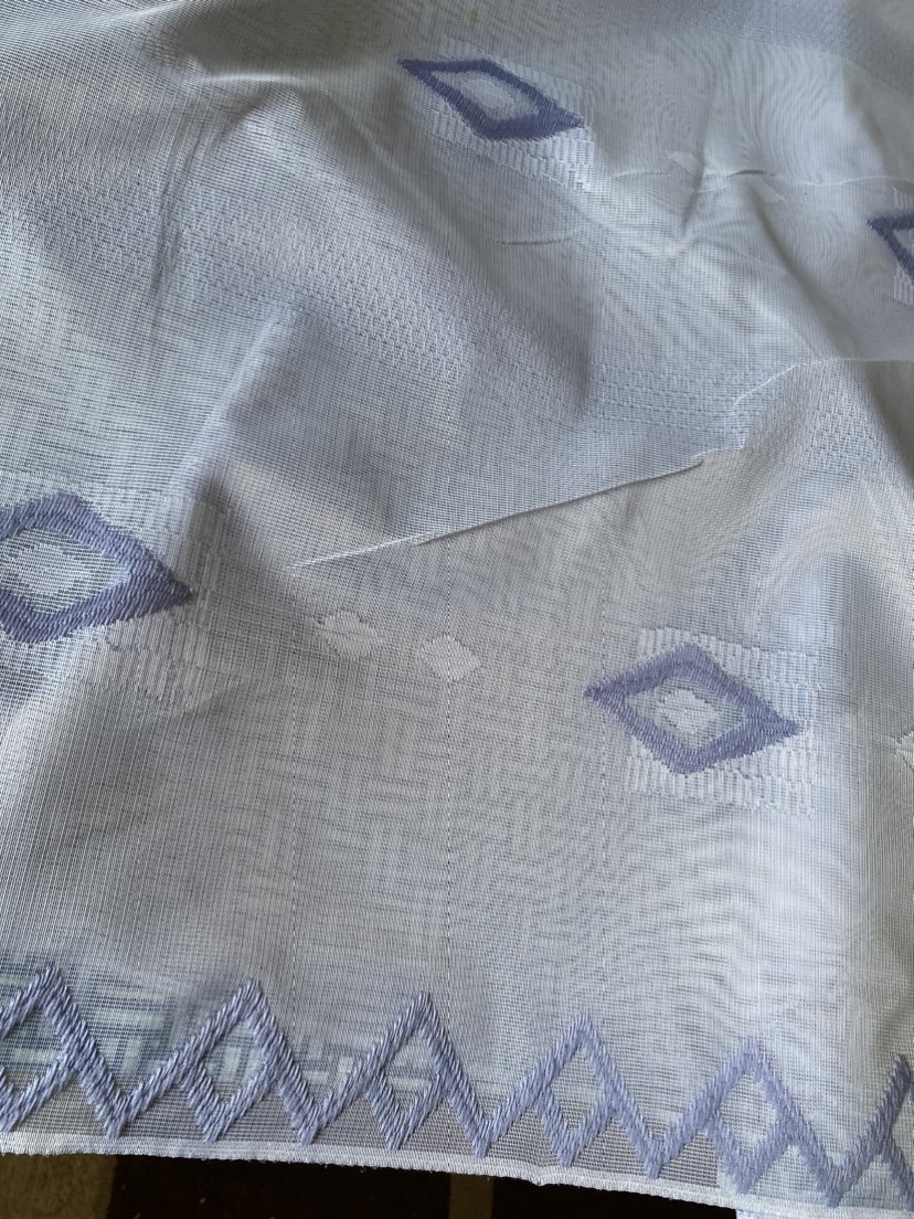 Beautiful border net fabric in sky blue colour - photo 3