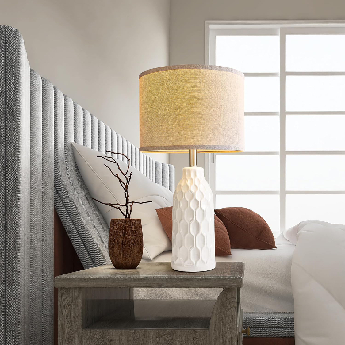 26.5" Farmhouse Table Lamps in Ivory (Set of 2) - photo 2