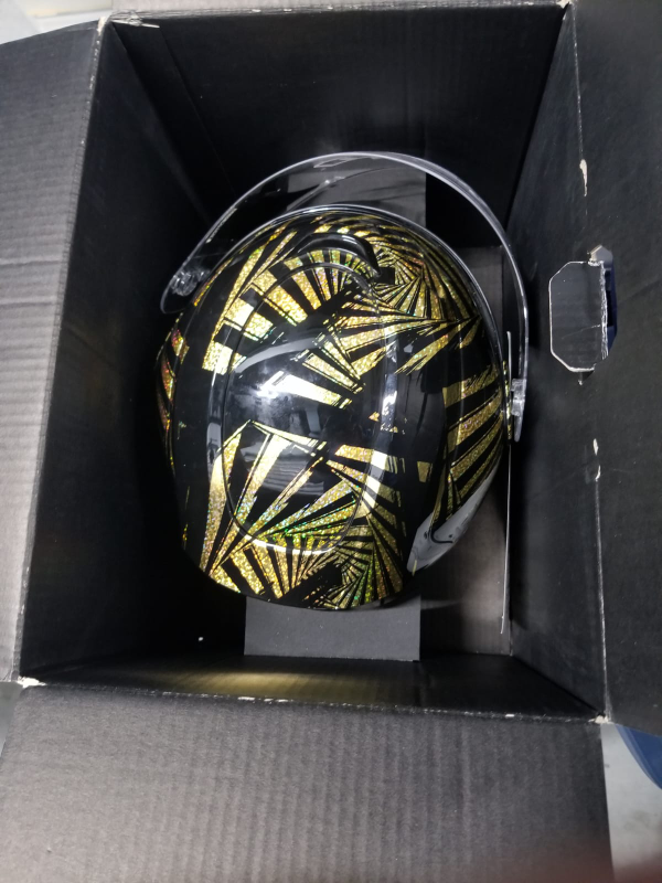 Black & Gold Icon Airmada Spaztyk Motorcycle Helmet image indicator(2)