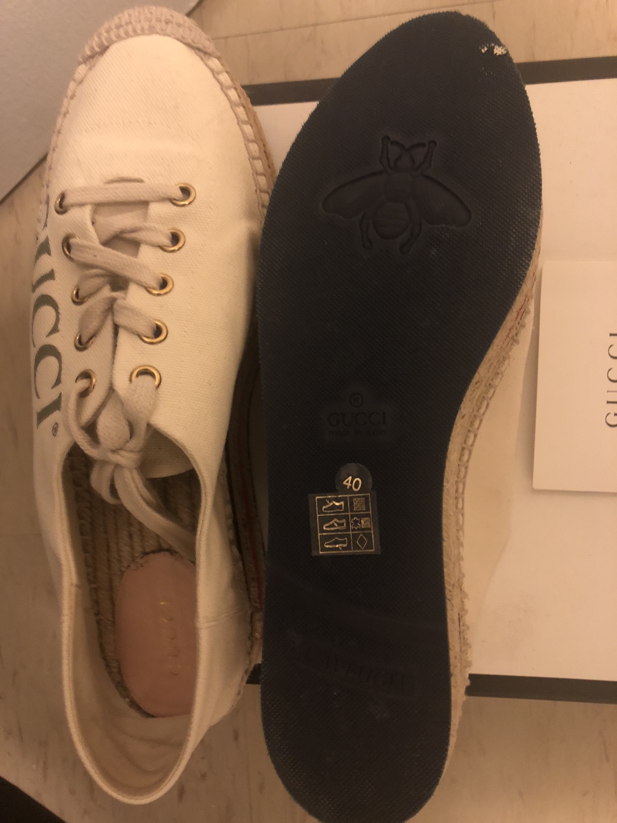 Brand new authentic platform canvas Gucci sneakers image indicator(4)