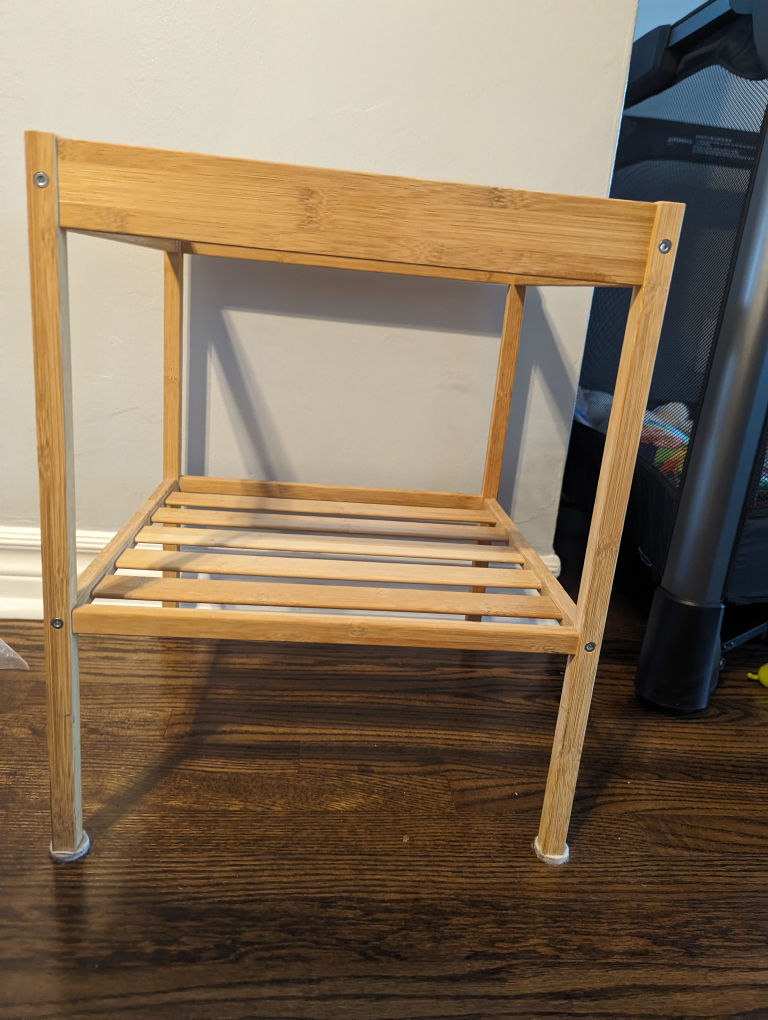 Ikea glass and bamboo side table