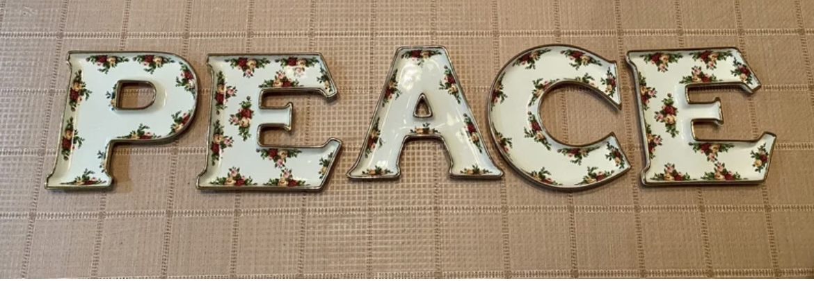 New Vintage Royal Albert Peace Letter Shaped Serving Dishes image indicator(6)