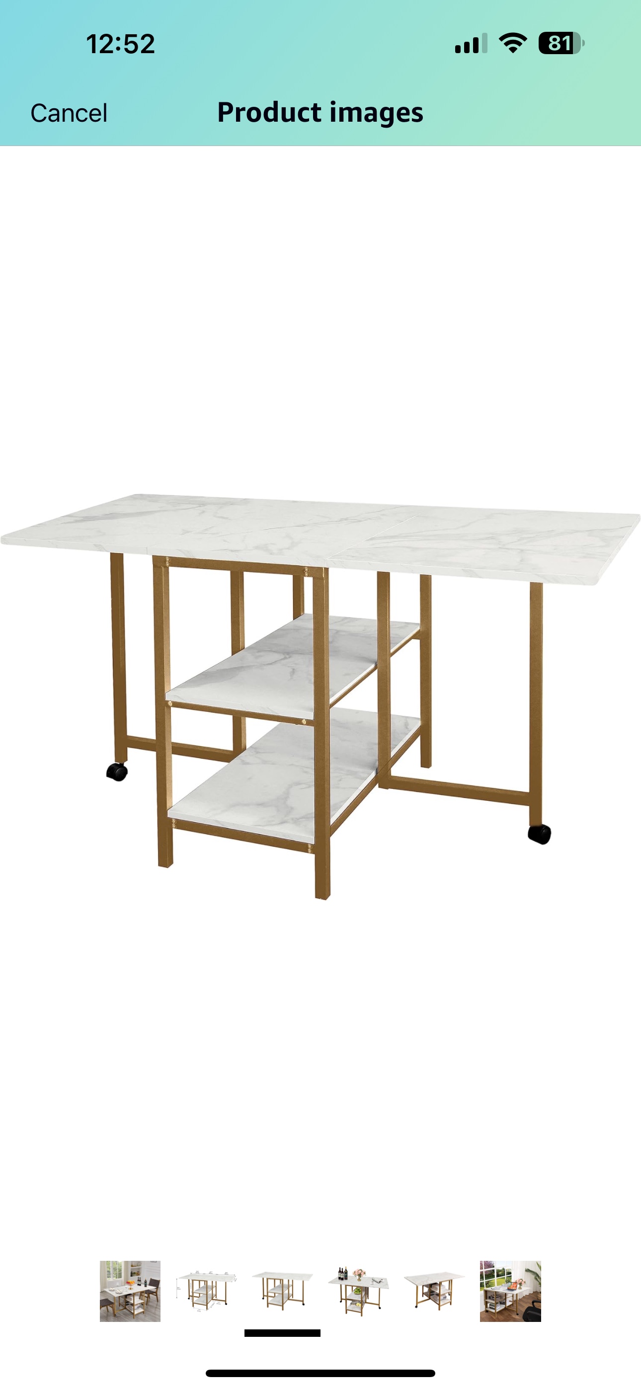 Marble + gold bar cart/table