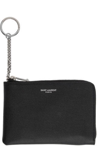 Saint Laurent Black Logo Pouch Wallet - photo 2
