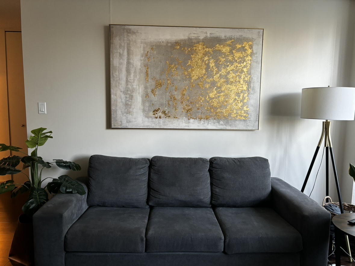 Elegant grey sofa thumbnail